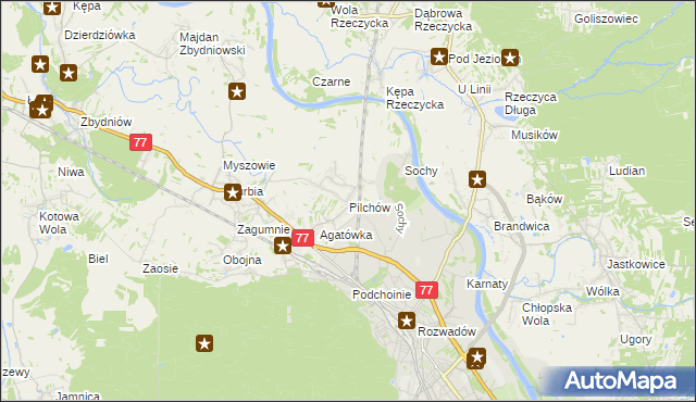mapa Pilchów, Pilchów na mapie Targeo