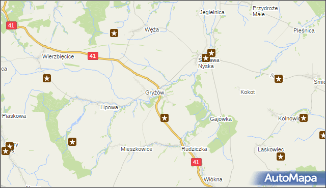 mapa Piorunkowice, Piorunkowice na mapie Targeo