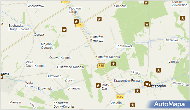 mapa Piotrków-Kolonia, Piotrków-Kolonia na mapie Targeo