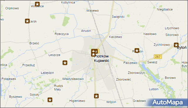 mapa Piotrków Kujawski, Piotrków Kujawski na mapie Targeo