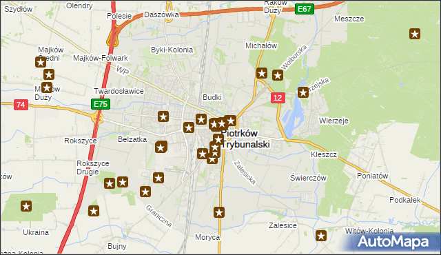 mapa Piotrków Trybunalski, Piotrków Trybunalski na mapie Targeo