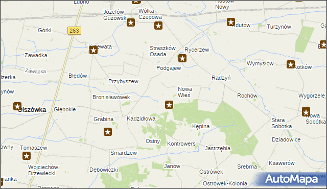 mapa Piotrkówek gmina Grabów, Piotrkówek gmina Grabów na mapie Targeo