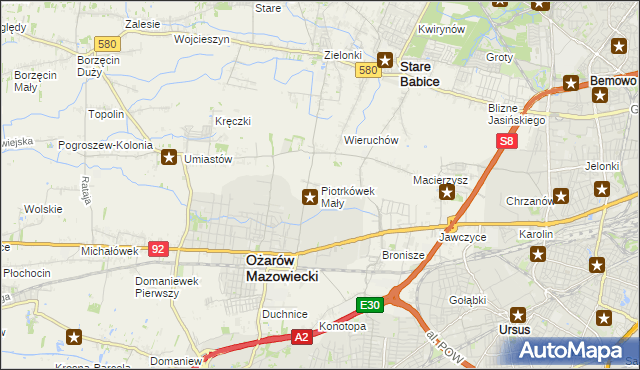 mapa Piotrkówek Mały, Piotrkówek Mały na mapie Targeo