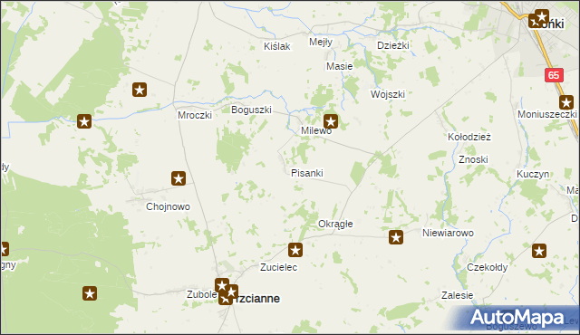 mapa Pisanki, Pisanki na mapie Targeo