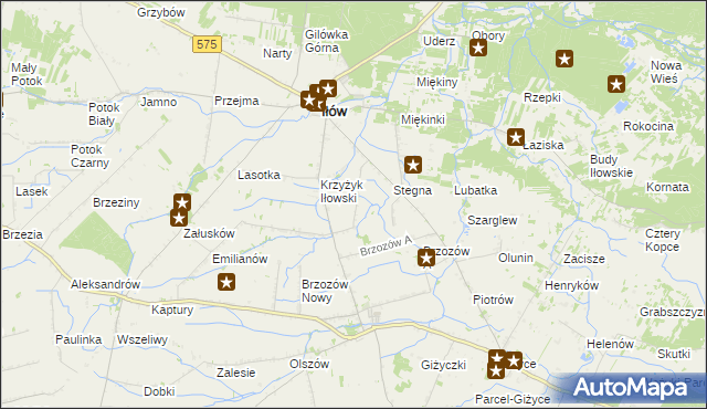 mapa Piskorzec gmina Iłów, Piskorzec gmina Iłów na mapie Targeo