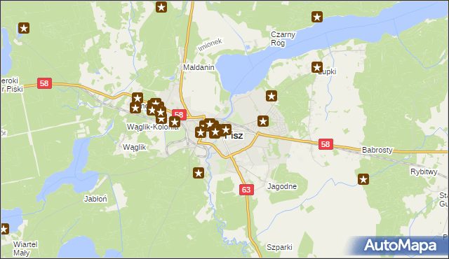 mapa Pisz, Pisz na mapie Targeo