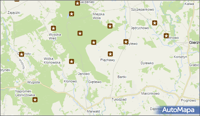 mapa Pląchawy, Pląchawy na mapie Targeo