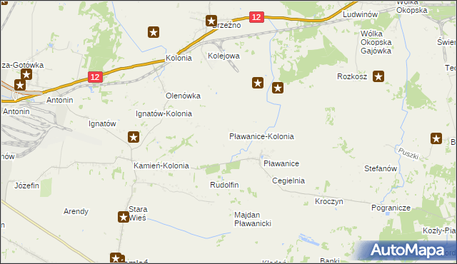 mapa Pławanice-Kolonia, Pławanice-Kolonia na mapie Targeo