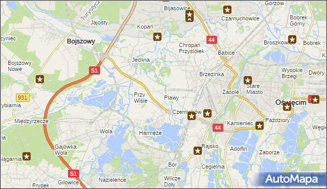 mapa Pławy, Pławy na mapie Targeo