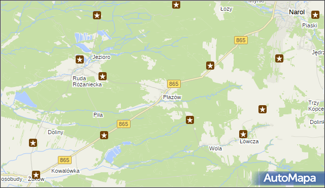 mapa Płazów, Płazów na mapie Targeo