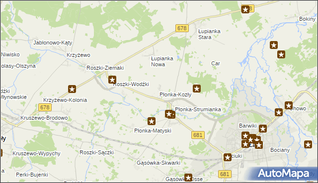 mapa Płonka-Kozły, Płonka-Kozły na mapie Targeo