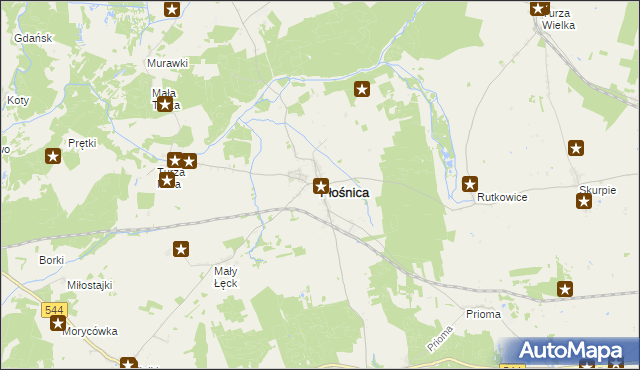 mapa Płośnica, Płośnica na mapie Targeo
