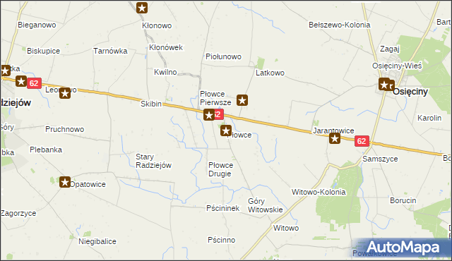 mapa Płowce gmina Radziejów, Płowce gmina Radziejów na mapie Targeo