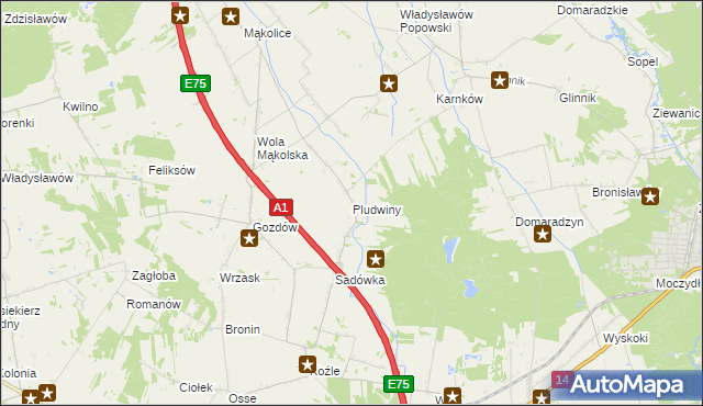 mapa Pludwiny, Pludwiny na mapie Targeo