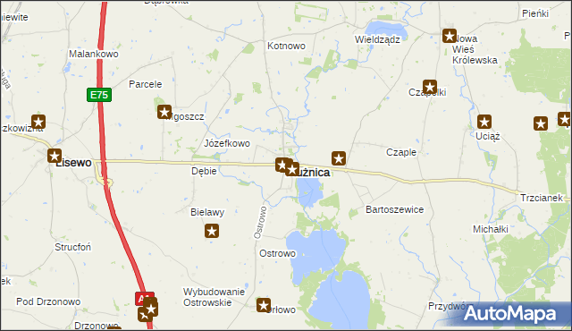 mapa Płużnica, Płużnica na mapie Targeo