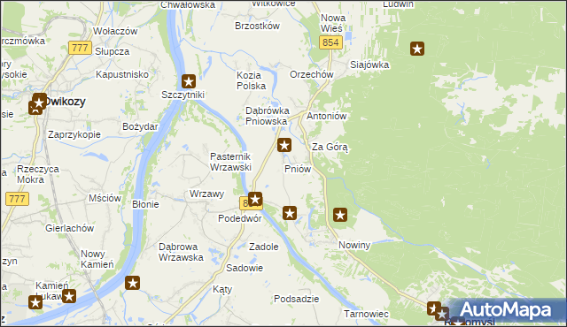 mapa Pniów gmina Radomyśl nad Sanem, Pniów gmina Radomyśl nad Sanem na mapie Targeo