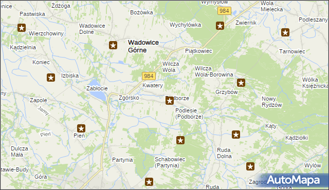 mapa Podborze gmina Radomyśl Wielki, Podborze gmina Radomyśl Wielki na mapie Targeo