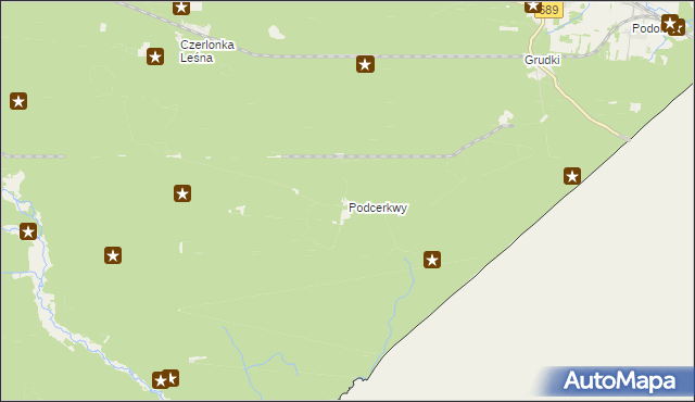 mapa Podcerkwy, Podcerkwy na mapie Targeo