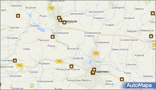 mapa Podgaje gmina Skalbmierz, Podgaje gmina Skalbmierz na mapie Targeo