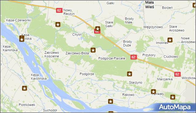 mapa Podgórze-Parcele, Podgórze-Parcele na mapie Targeo