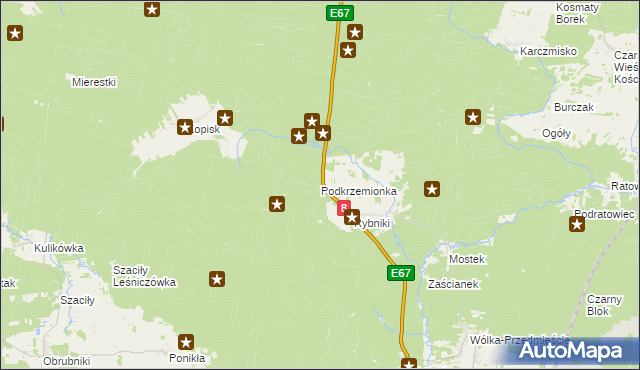 mapa Podkrzemionka, Podkrzemionka na mapie Targeo