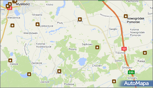 mapa Podławie, Podławie na mapie Targeo