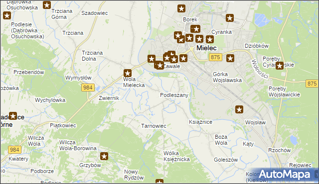mapa Podleszany, Podleszany na mapie Targeo