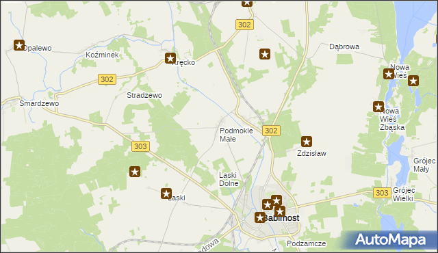 mapa Podmokle Małe, Podmokle Małe na mapie Targeo