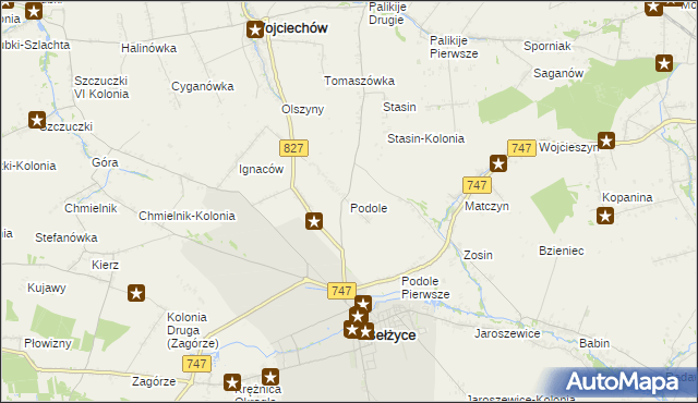 mapa Podole gmina Bełżyce, Podole gmina Bełżyce na mapie Targeo
