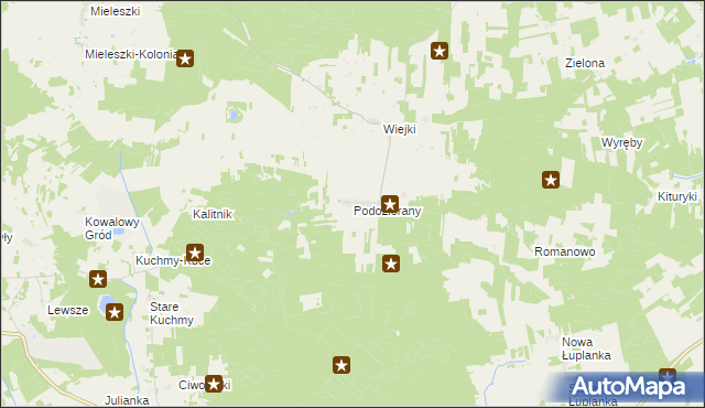 mapa Podozierany, Podozierany na mapie Targeo