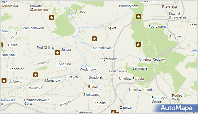 mapa Pogwizdów gmina Charsznica, Pogwizdów gmina Charsznica na mapie Targeo