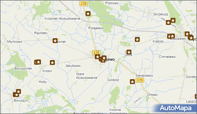 mapa Połajewo powiat czarnkowsko-trzcianecki, Połajewo powiat czarnkowsko-trzcianecki na mapie Targeo