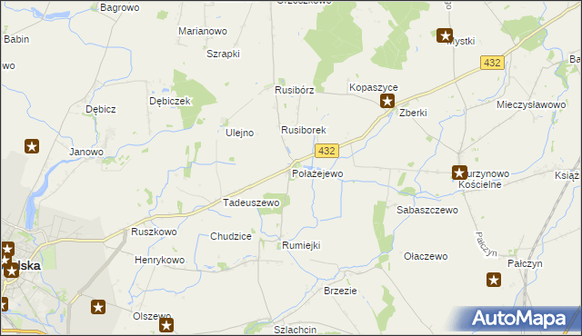 mapa Połażejewo, Połażejewo na mapie Targeo