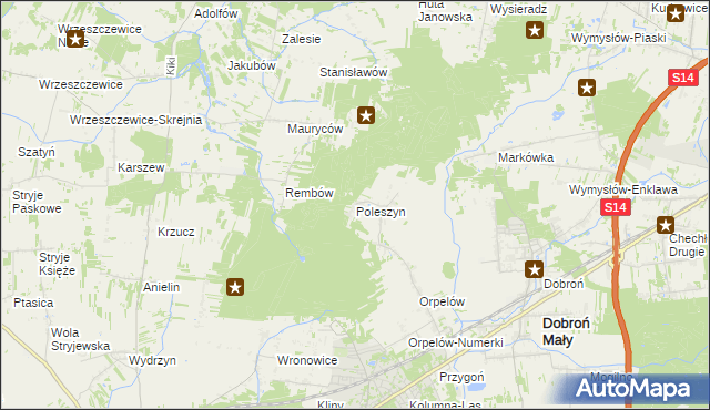 mapa Poleszyn, Poleszyn na mapie Targeo