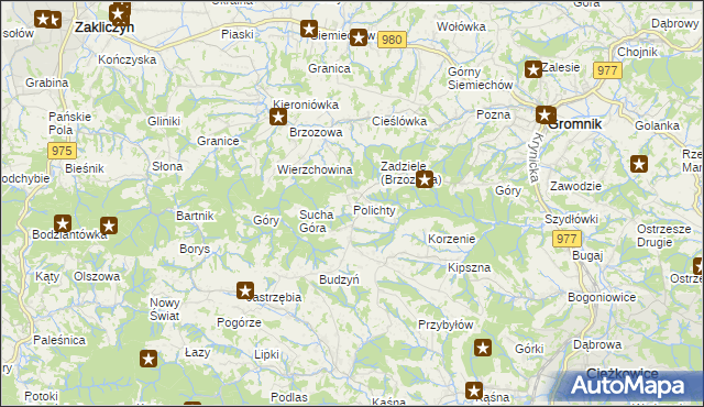 mapa Polichty, Polichty na mapie Targeo