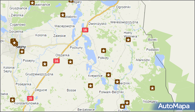 mapa Półkoty, Półkoty na mapie Targeo