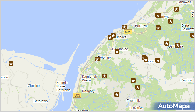mapa Połoniny, Połoniny na mapie Targeo