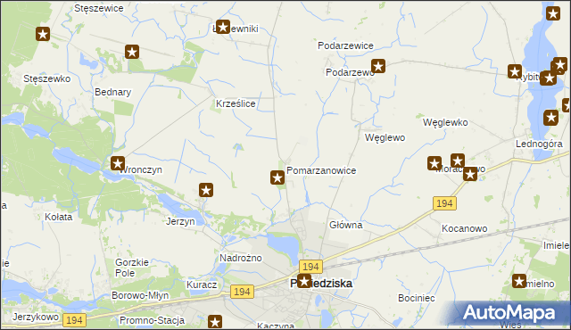 mapa Pomarzanowice, Pomarzanowice na mapie Targeo