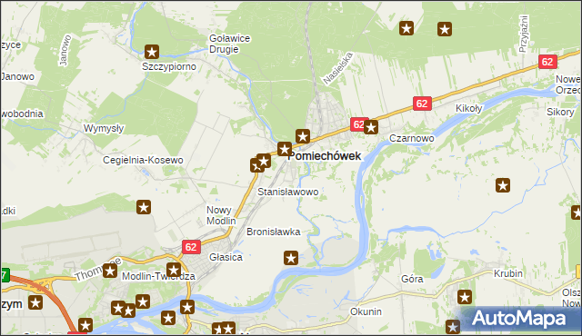 mapa Pomiechowo, Pomiechowo na mapie Targeo