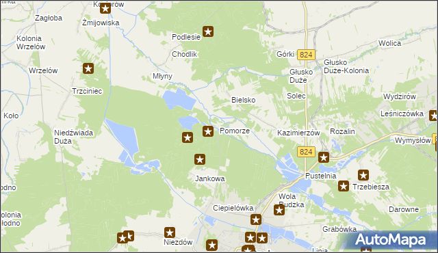 mapa Pomorze gmina Opole Lubelskie, Pomorze gmina Opole Lubelskie na mapie Targeo