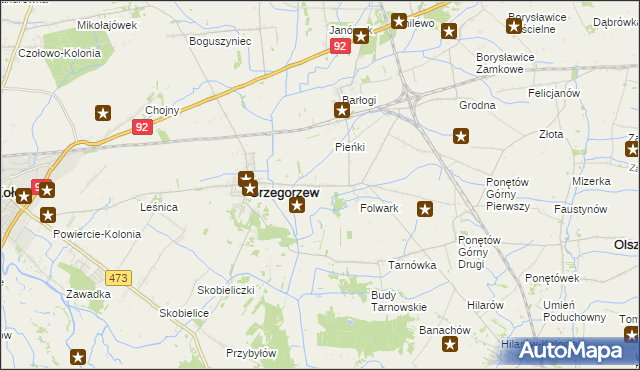 mapa Ponętów Dolny, Ponętów Dolny na mapie Targeo