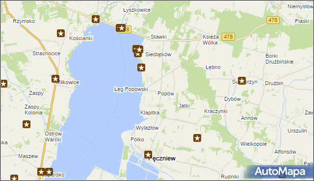 mapa Popów gmina Pęczniew, Popów gmina Pęczniew na mapie Targeo