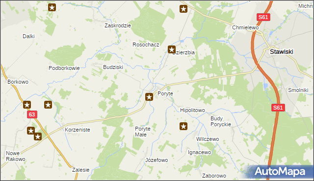 mapa Poryte, Poryte na mapie Targeo