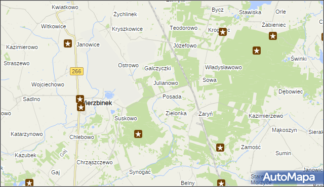 mapa Posada gmina Wierzbinek, Posada gmina Wierzbinek na mapie Targeo