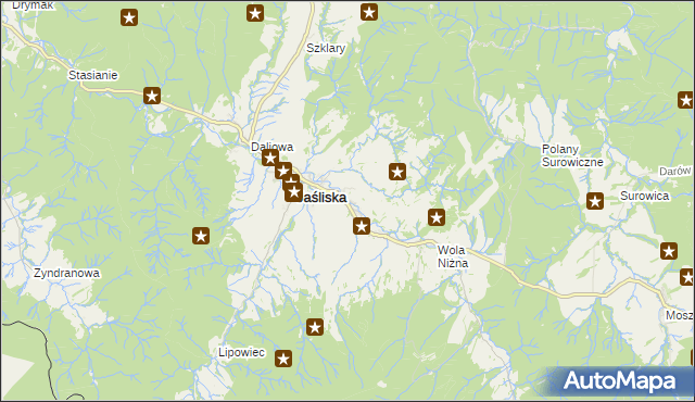 mapa Posada Jaśliska, Posada Jaśliska na mapie Targeo