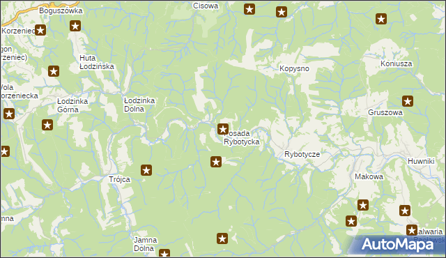 mapa Posada Rybotycka, Posada Rybotycka na mapie Targeo