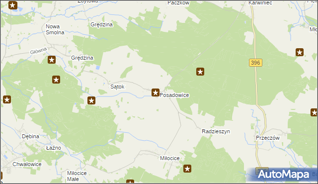 mapa Posadowice, Posadowice na mapie Targeo