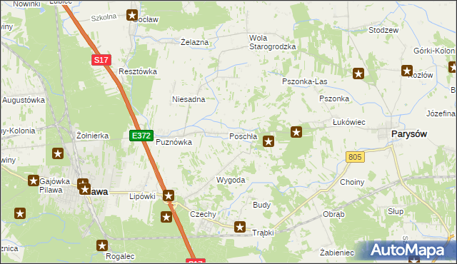 mapa Poschła, Poschła na mapie Targeo