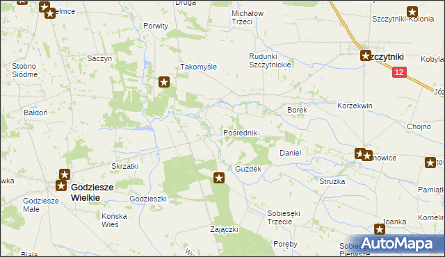 mapa Pośrednik, Pośrednik na mapie Targeo