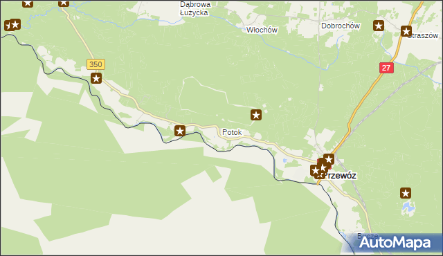 mapa Potok gmina Przewóz, Potok gmina Przewóz na mapie Targeo